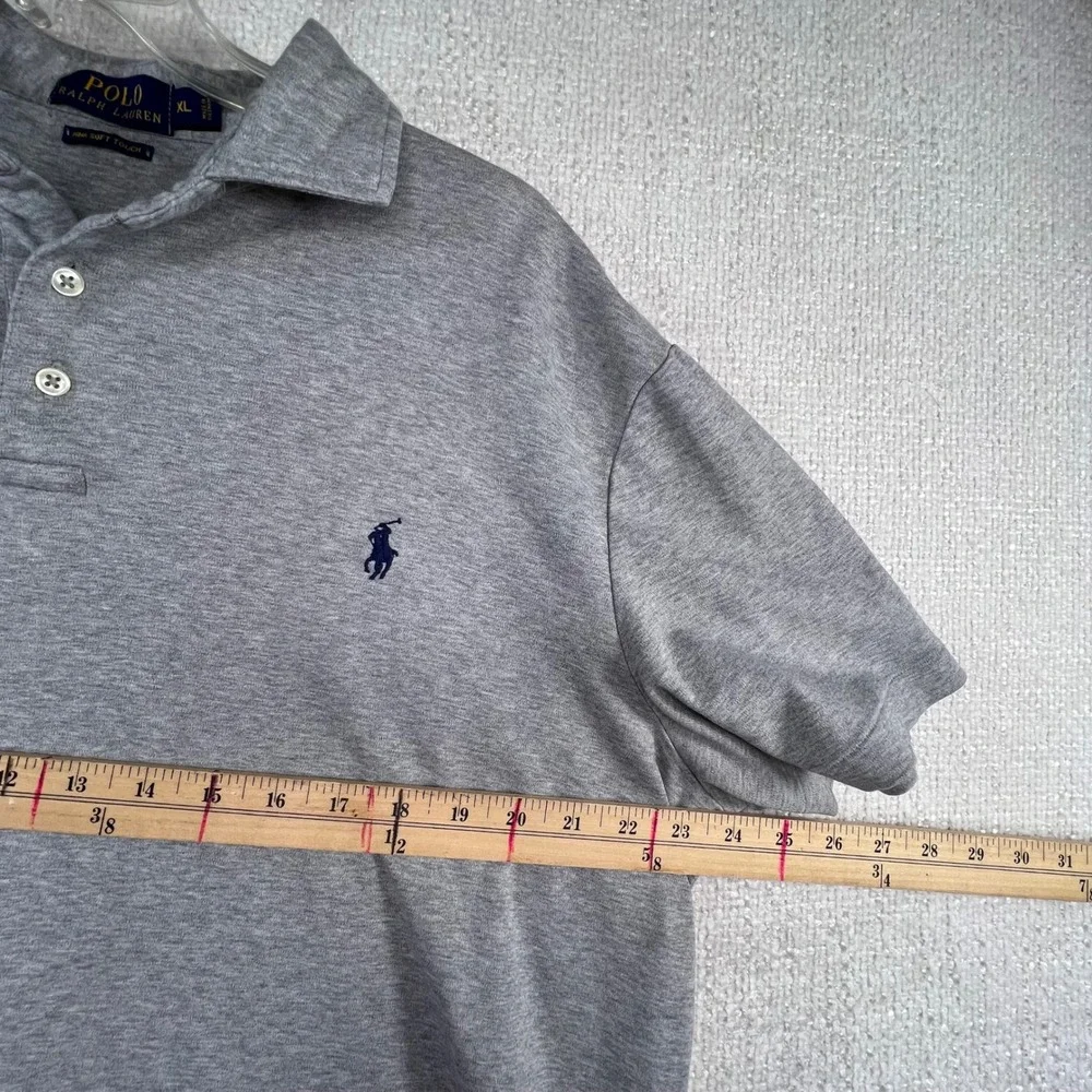 Polo Ralph Lauren Mens XL Pima Soft Touch Polo‎ Shirt Heather Gray Short Sleeve